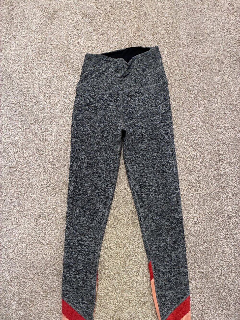 Beyond Yoga Leggings Gray Colorblock Stripe Size L Yoga Pants